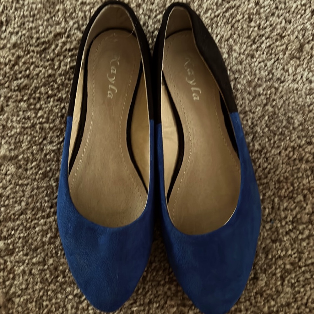 Kayla black/blue flats